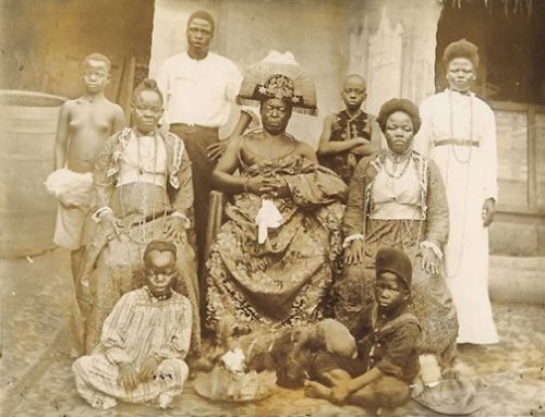 Obá Ovonramwen de Benin e sua família.